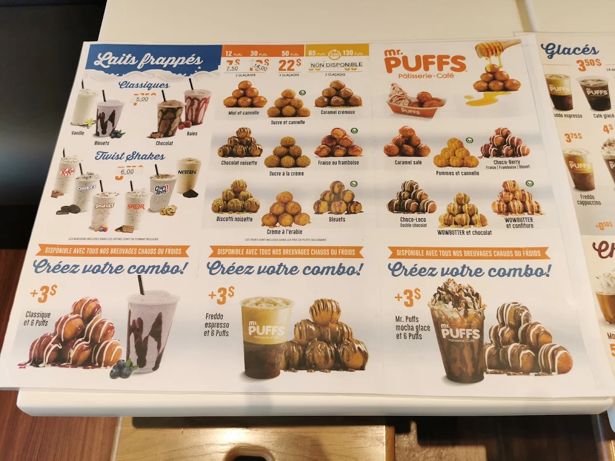 Menu, Mr. Puffs
