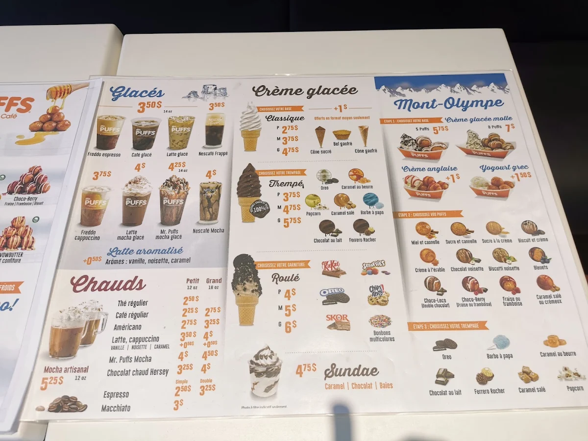 Menu, Mr. Puffs