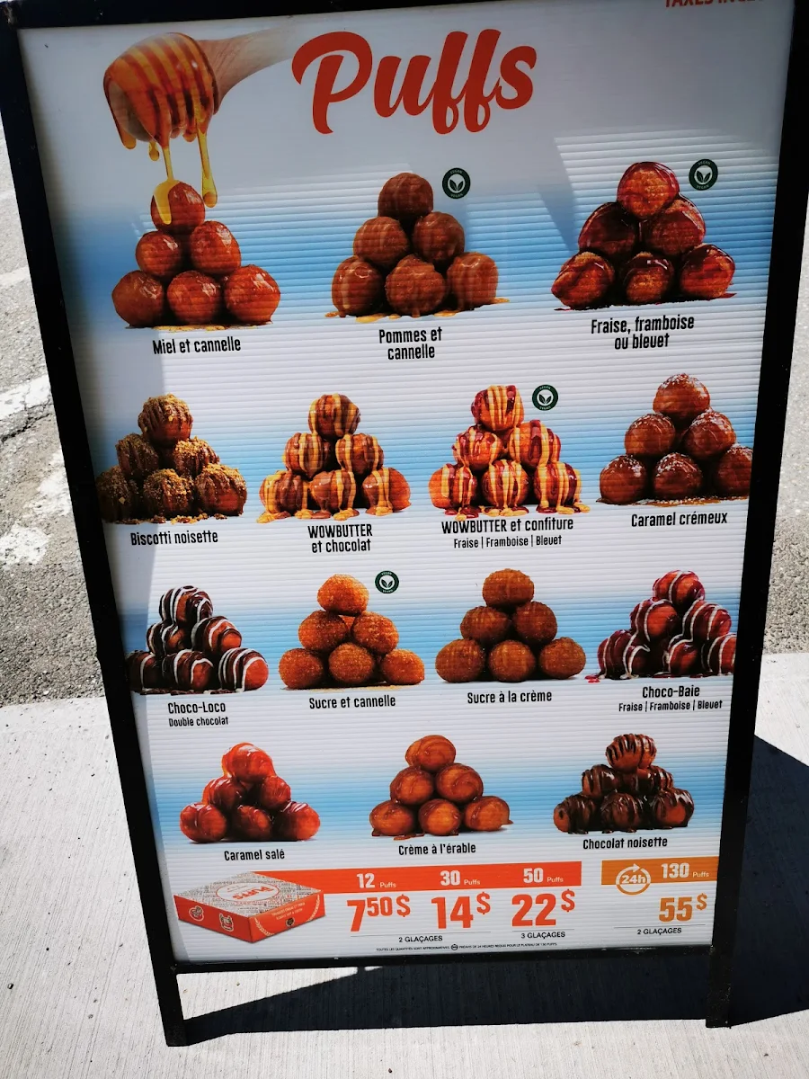 Menu, Mr. Puffs