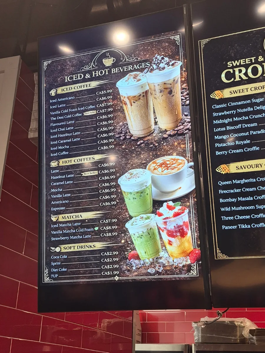 Menu, Croffle Co. (Surrey Central)