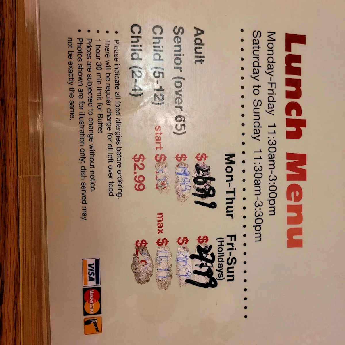 Menu, Yo Sushi