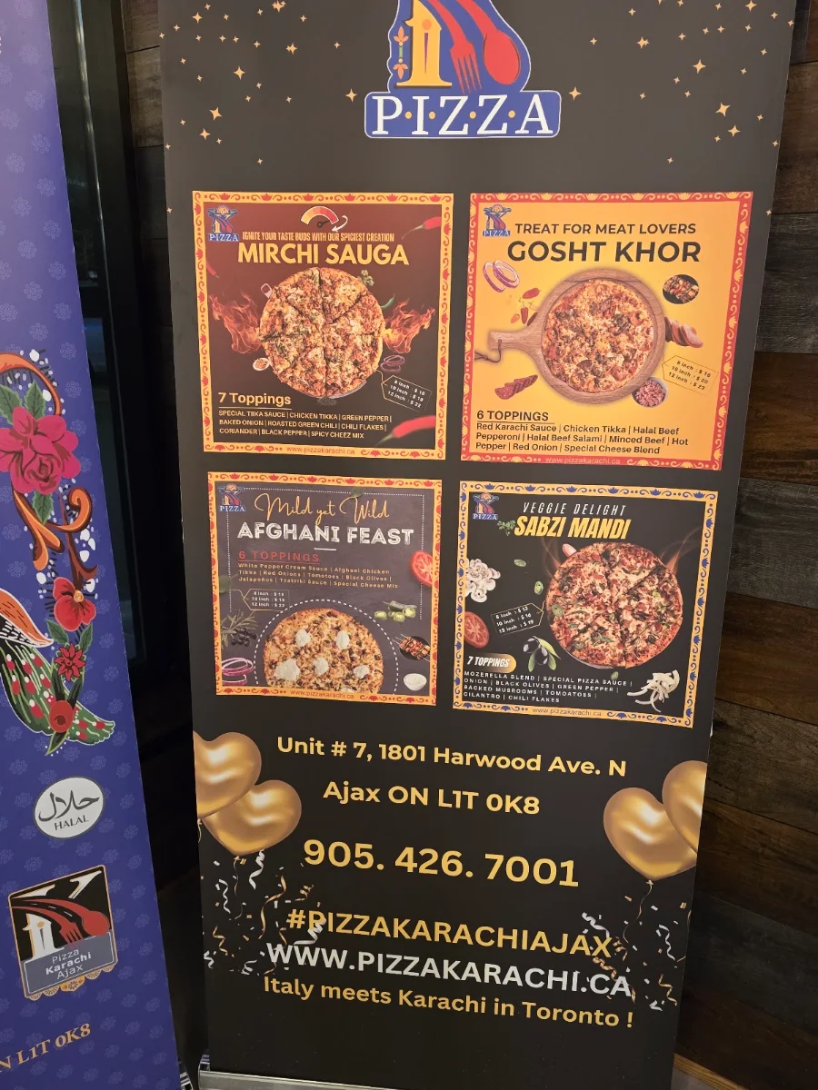 Menu, Pizza Karachi