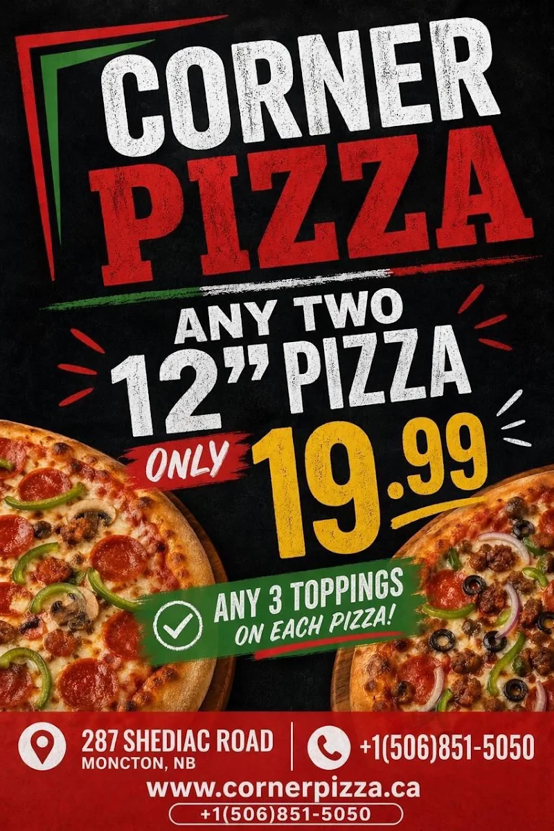 Menu, Corner Pizza Moncton