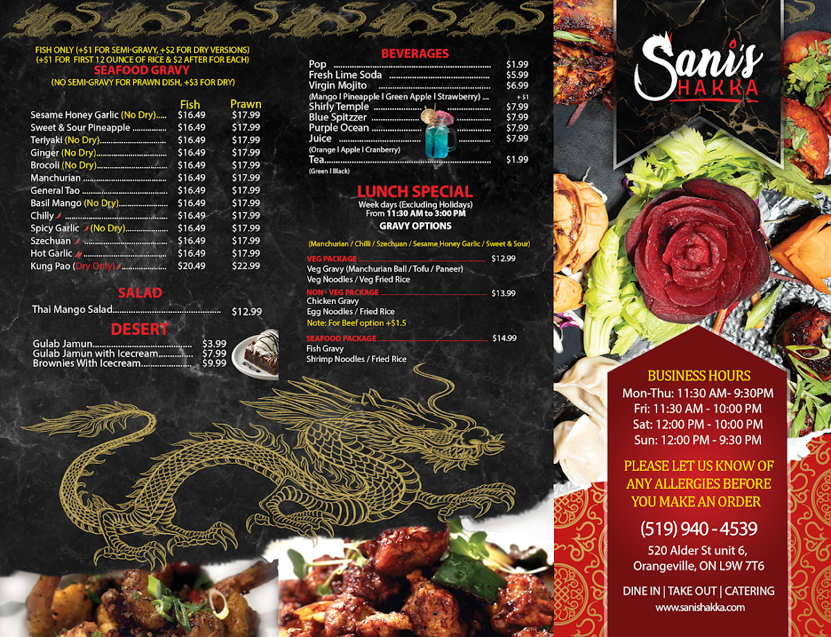 Menu, Sanis Hakka