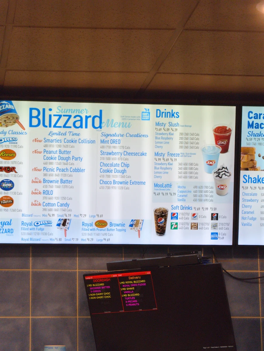 Menu, Dairy Queen