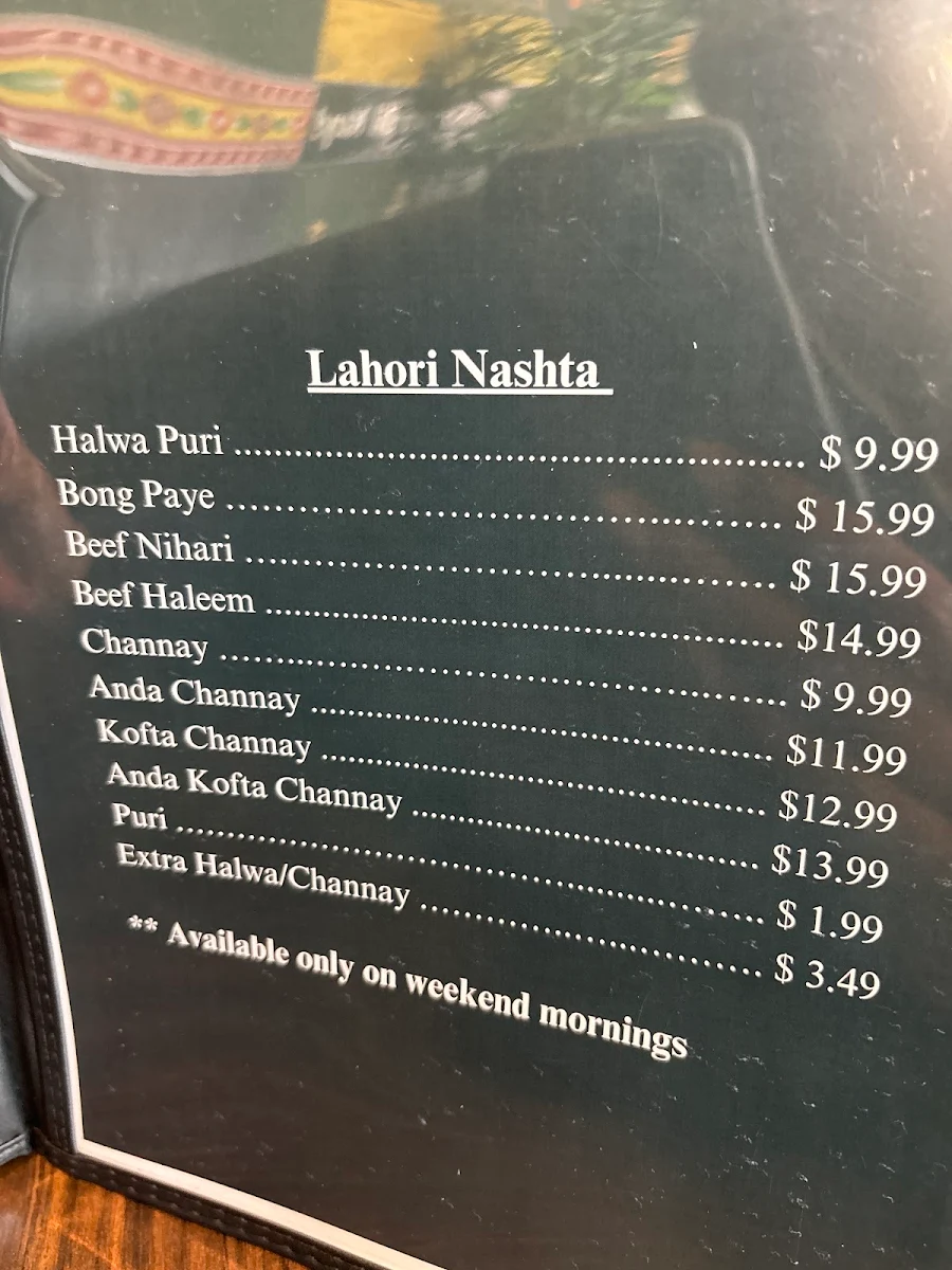 Menu, Open Mic Cafe & Cuisine