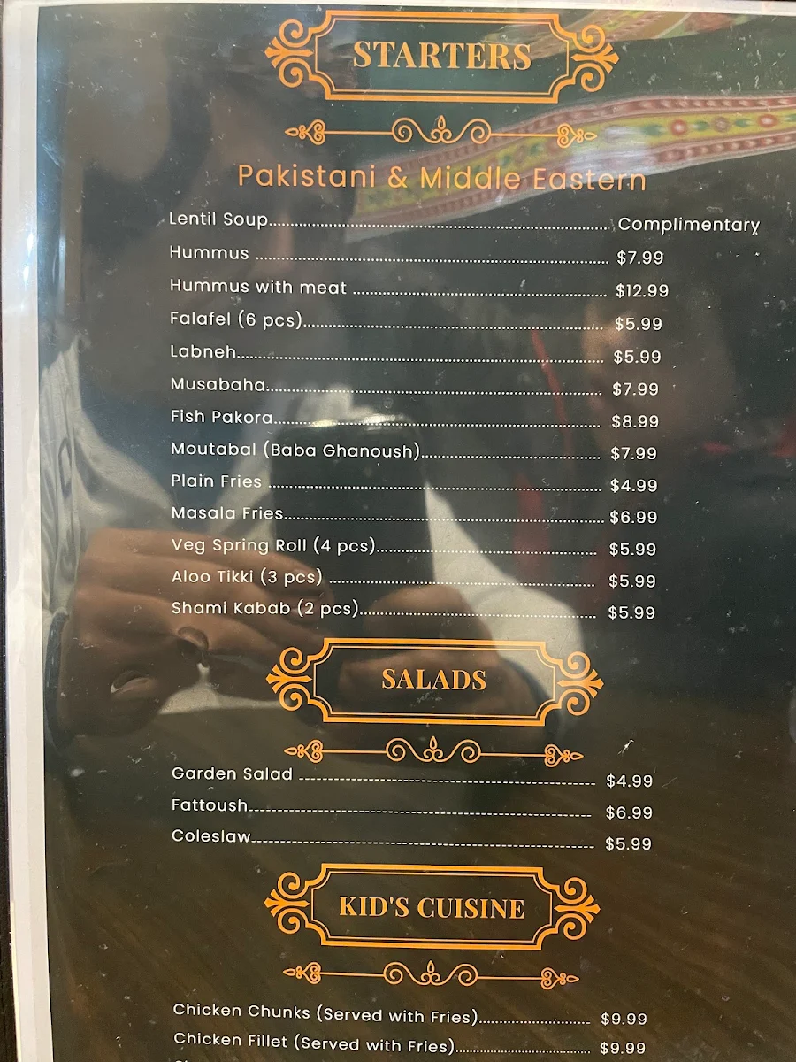 Menu, Open Mic Cafe & Cuisine