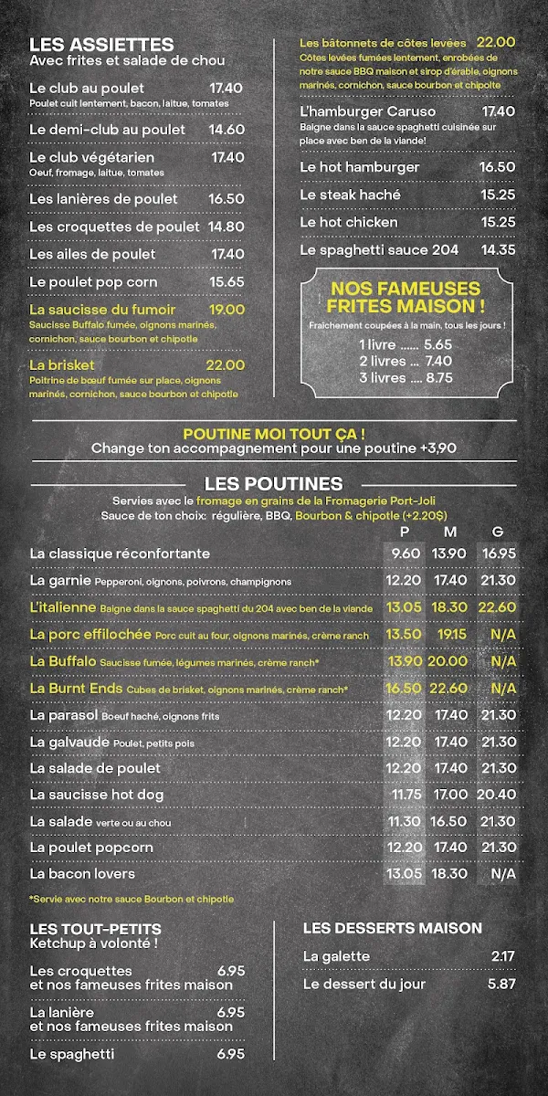Menu, Casse-Croute 204