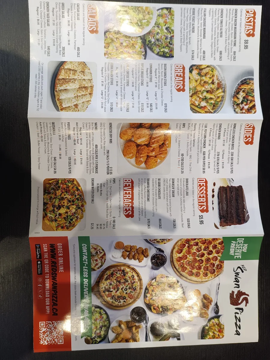 Menu, Red Swan Pizza - Edmonton Millwoods