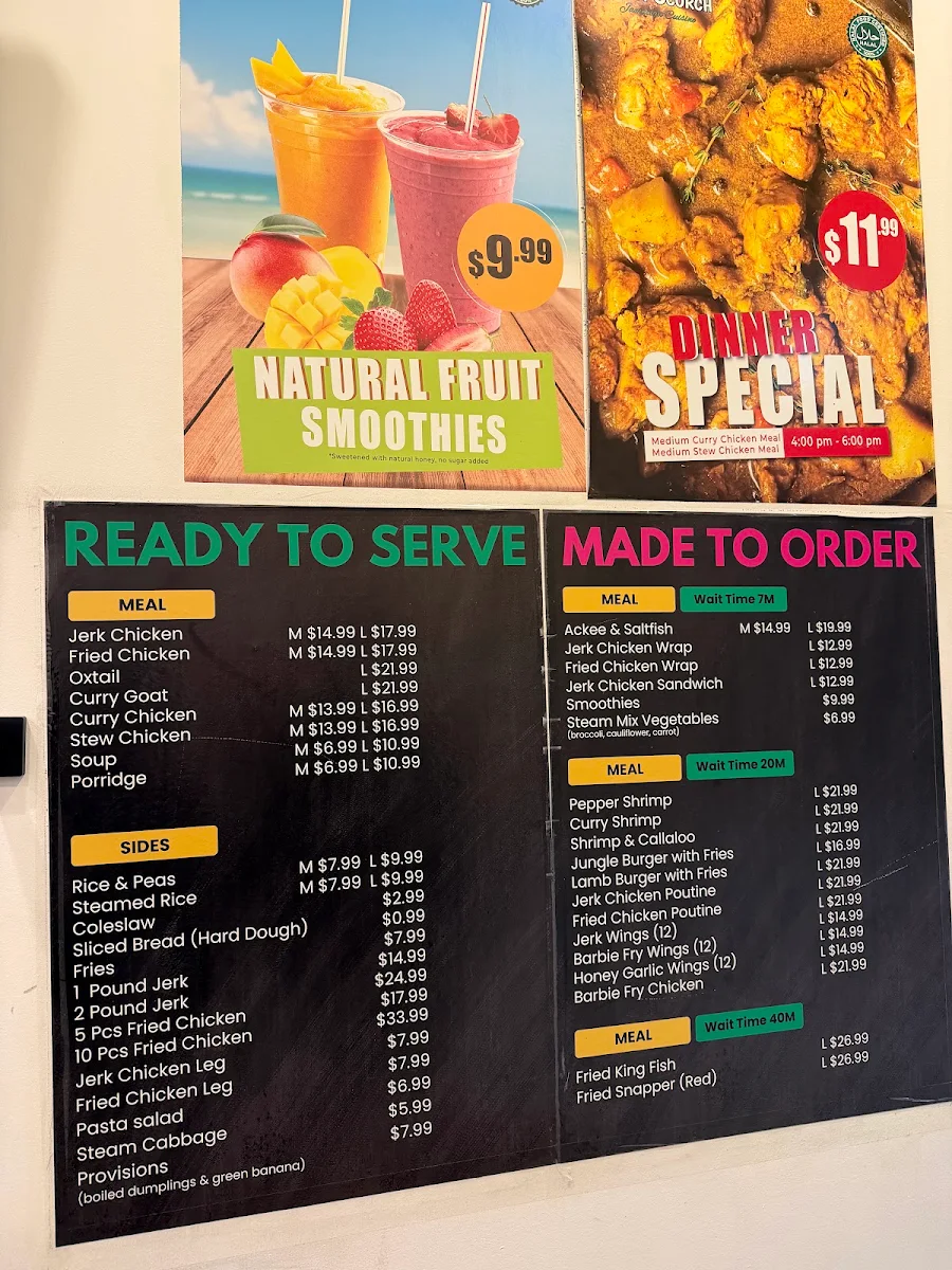 Menu, Boom Scorch (Jamaican Cuisine) “حلال”