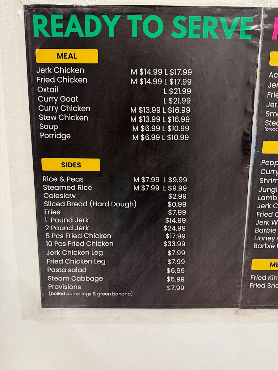 Menu, Boom Scorch (Jamaican Cuisine) “حلال”