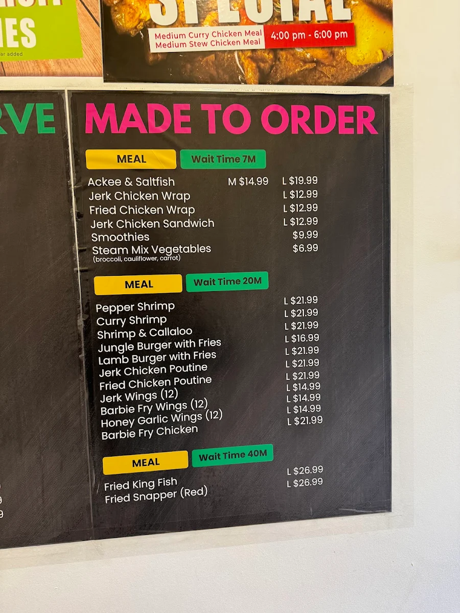 Menu, Boom Scorch (Jamaican Cuisine) “حلال”