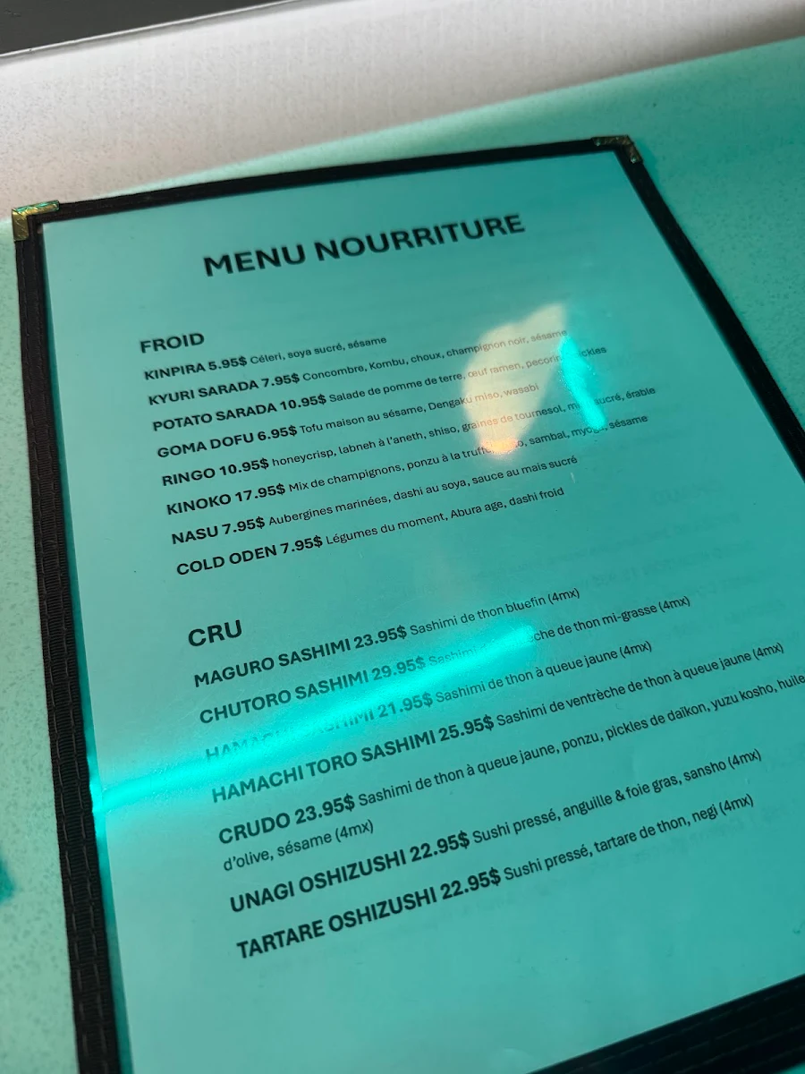 Menu, Neotokyo NAKAGIN
