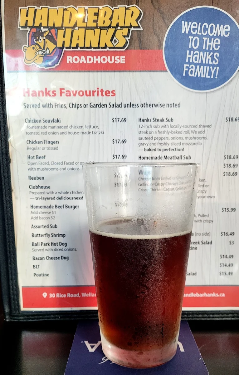 Menu, Handlebar Hanks Roadhouse
