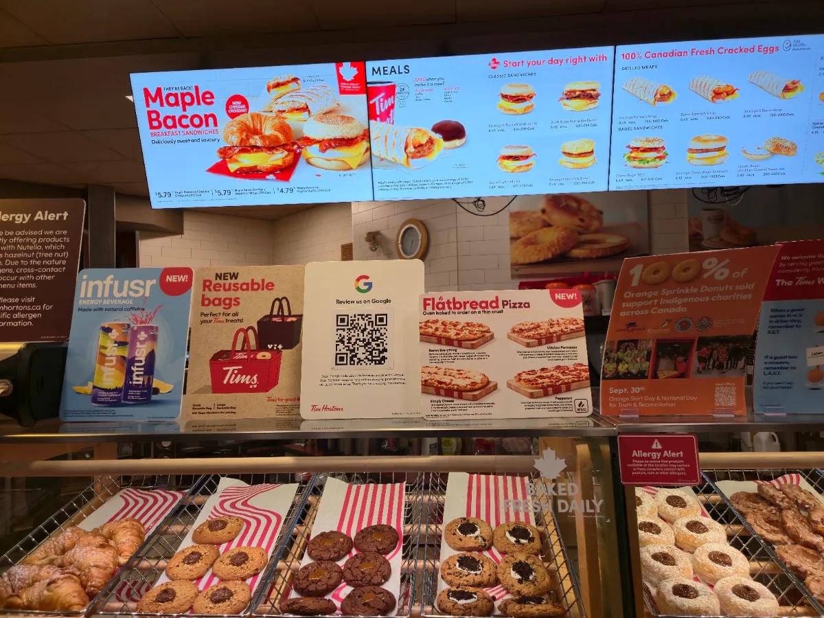 Menu, Tim Hortons