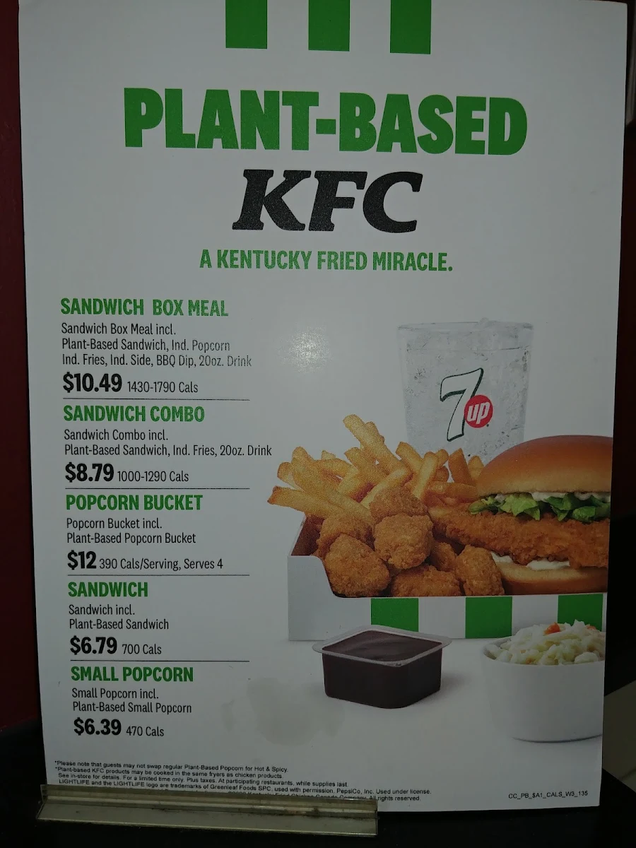 Menu, KFC