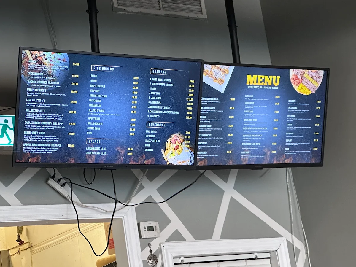 Menu, Afghan Grill