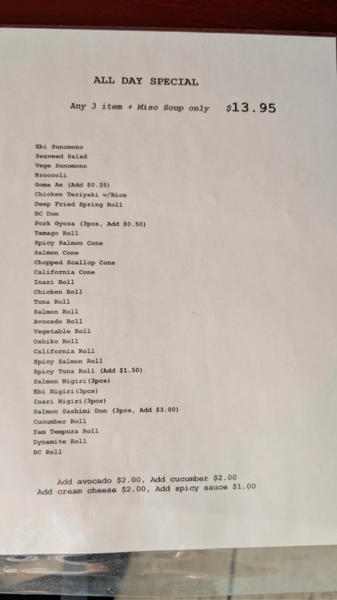 Menu photo 1