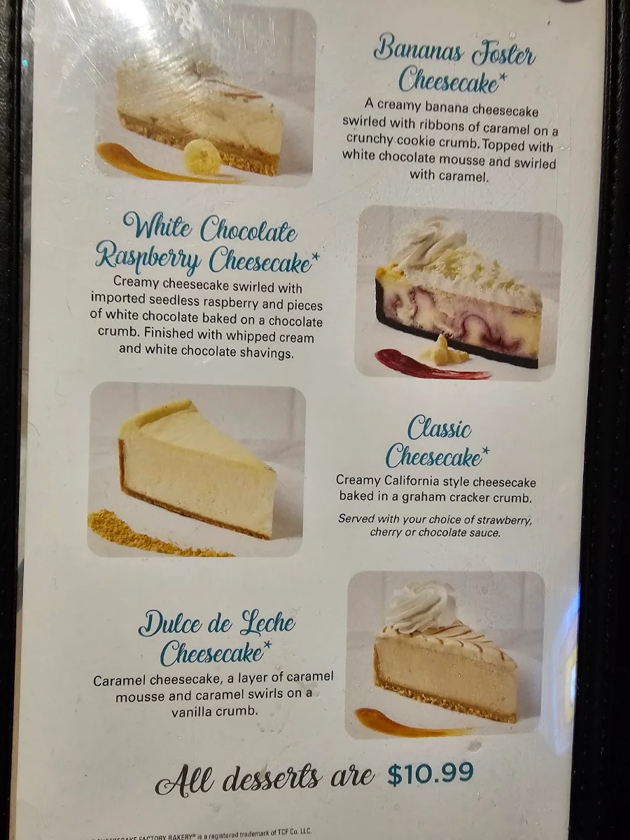 Menu, Gran Gusto Ristorante