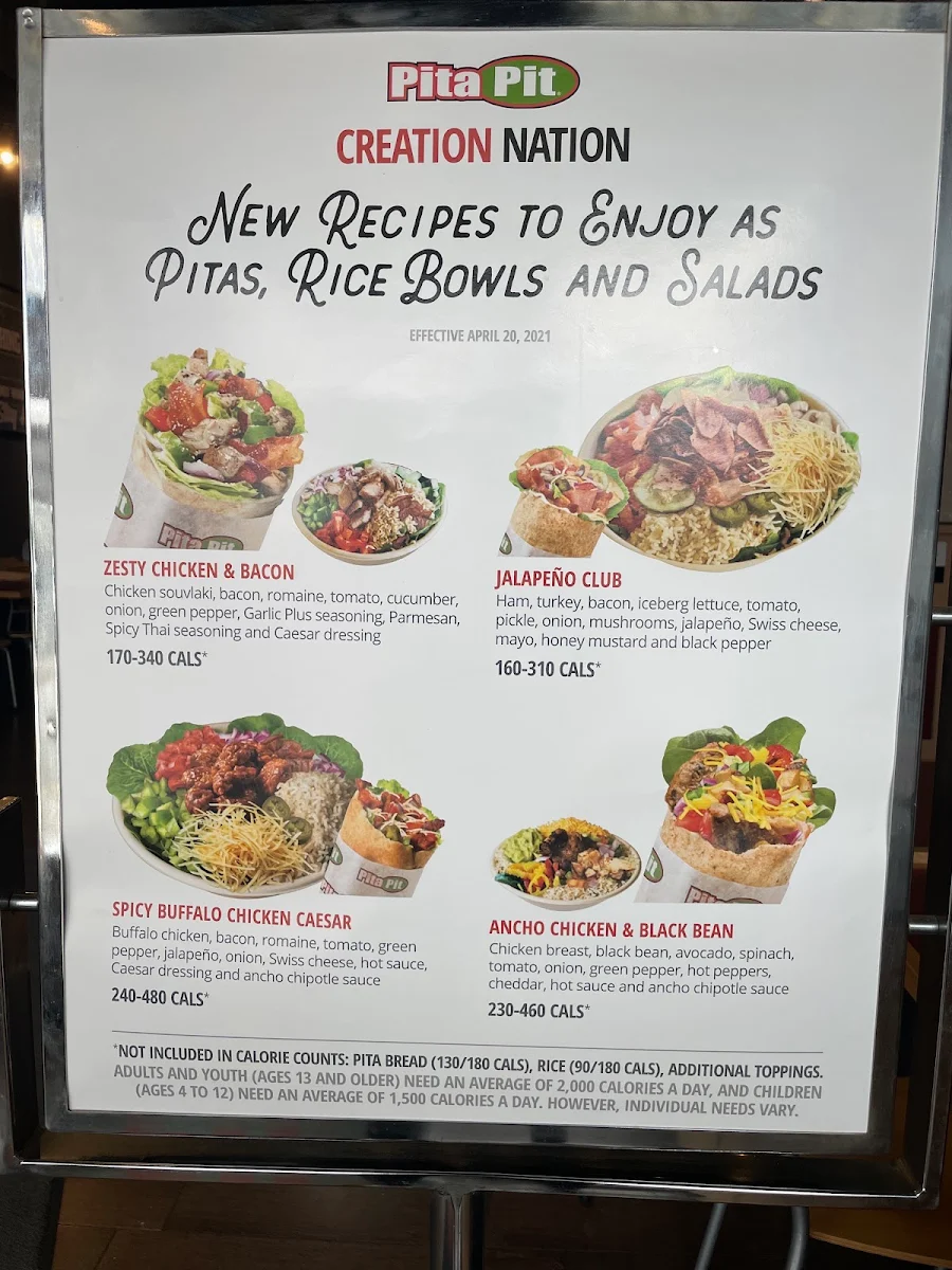 Menu, Pita Pit