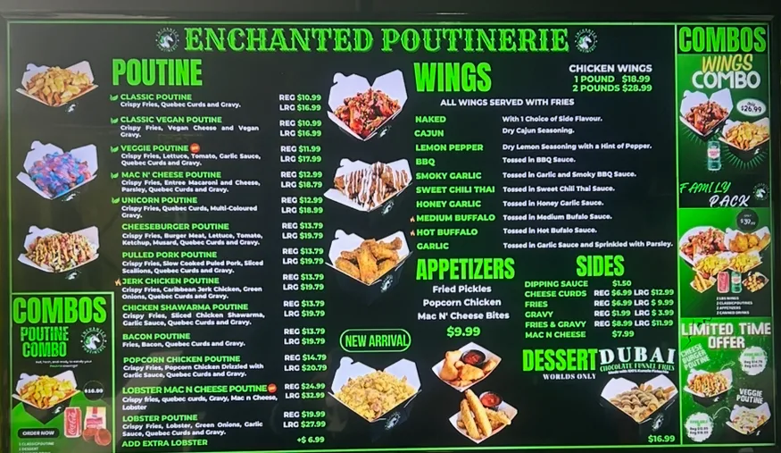 Menu, Enchanted Poutinerie