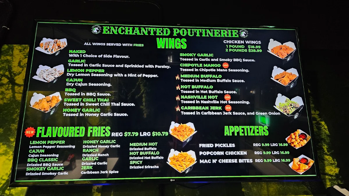 Menu, Enchanted Poutinerie