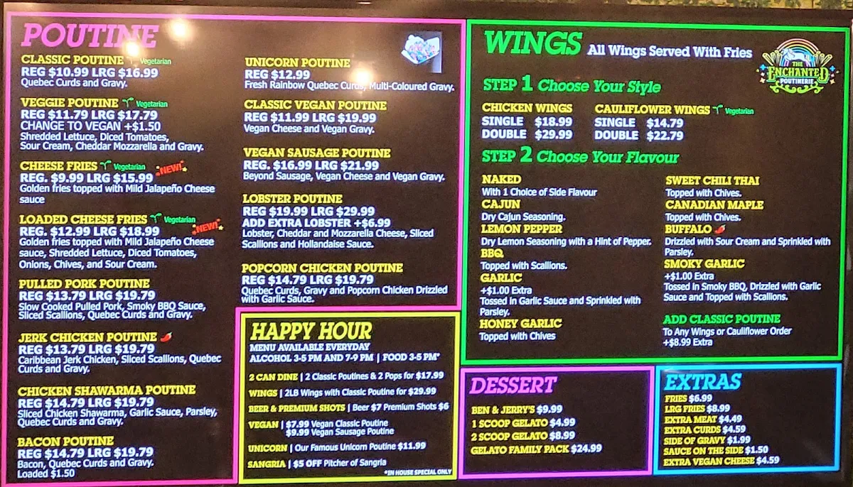 Menu, Enchanted Poutinerie