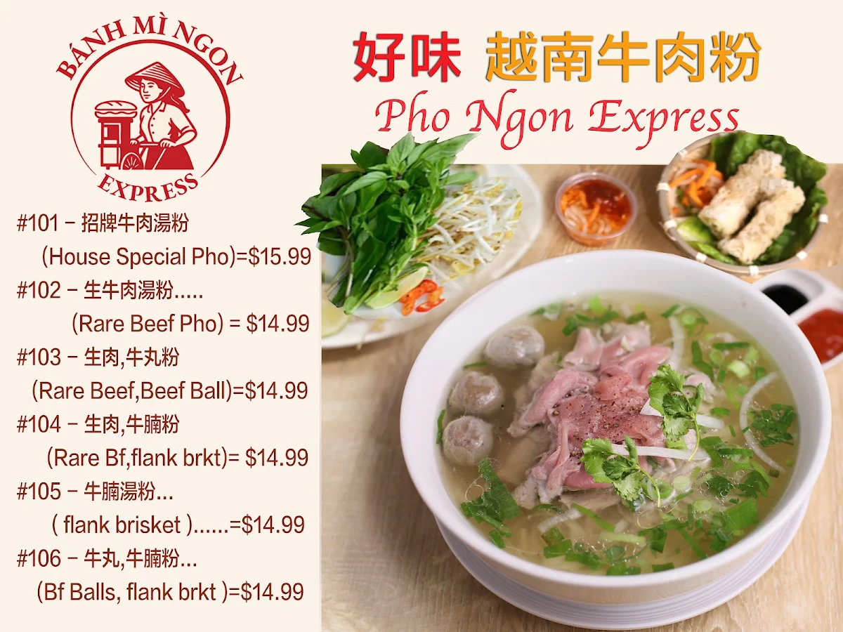 Menu, Banh Mi Ngon Express