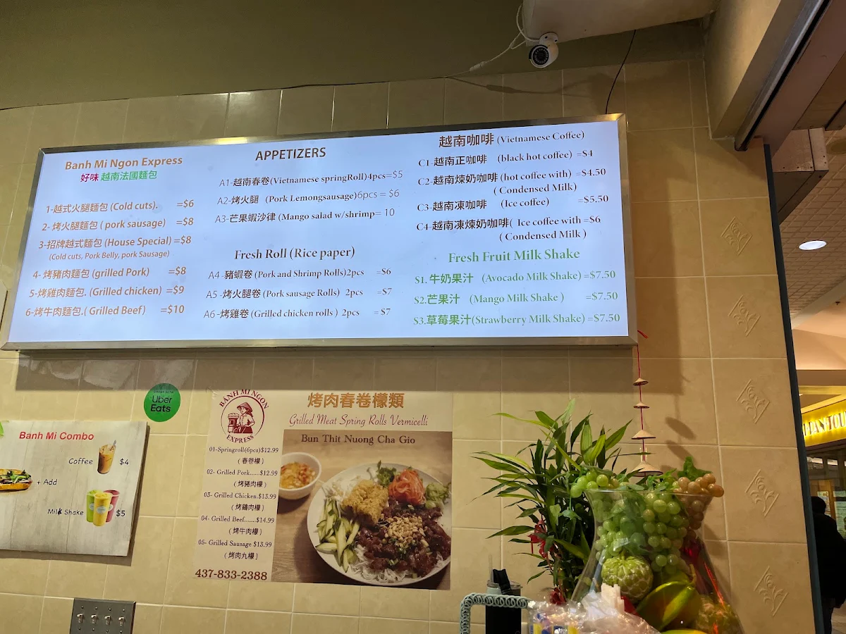 Menu, Banh Mi Ngon Express