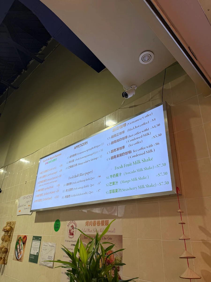 Menu, Banh Mi Ngon Express