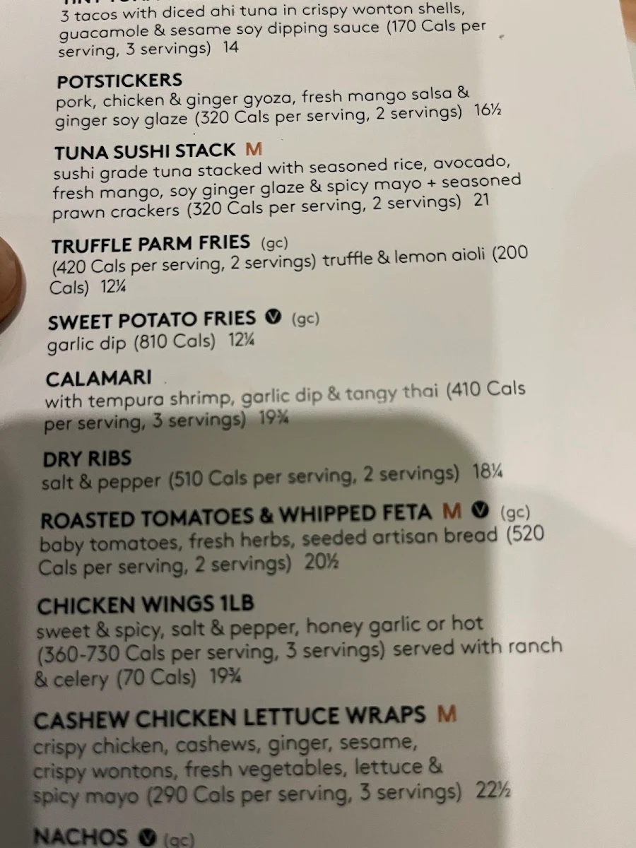 Menu, Moxies Newmarket Restaurant