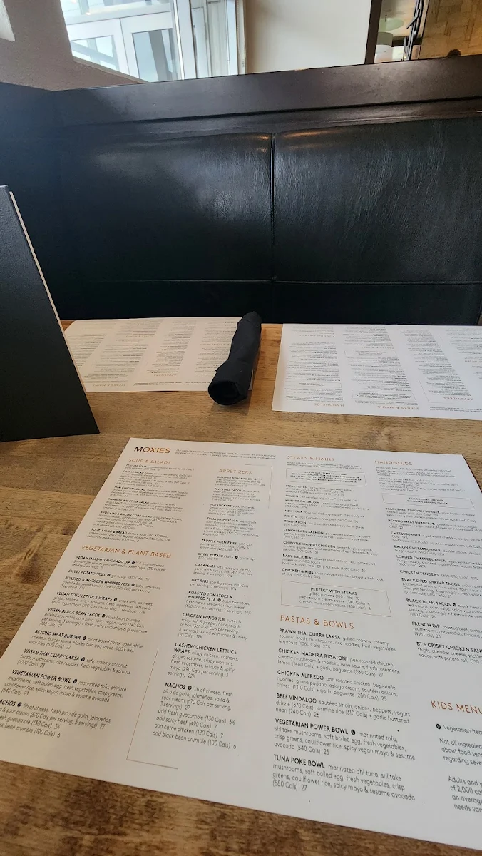 Menu, Moxies Newmarket Restaurant