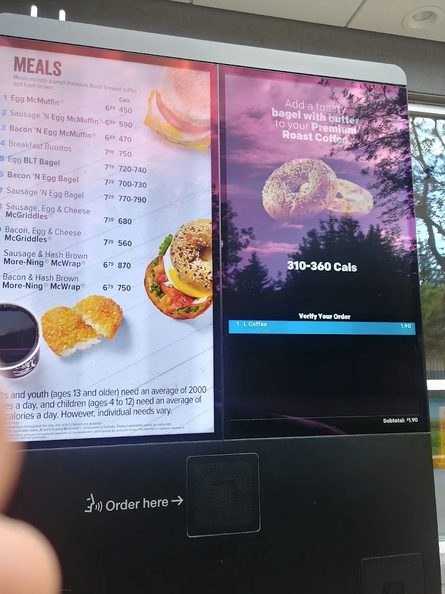 Menu, McDonald's