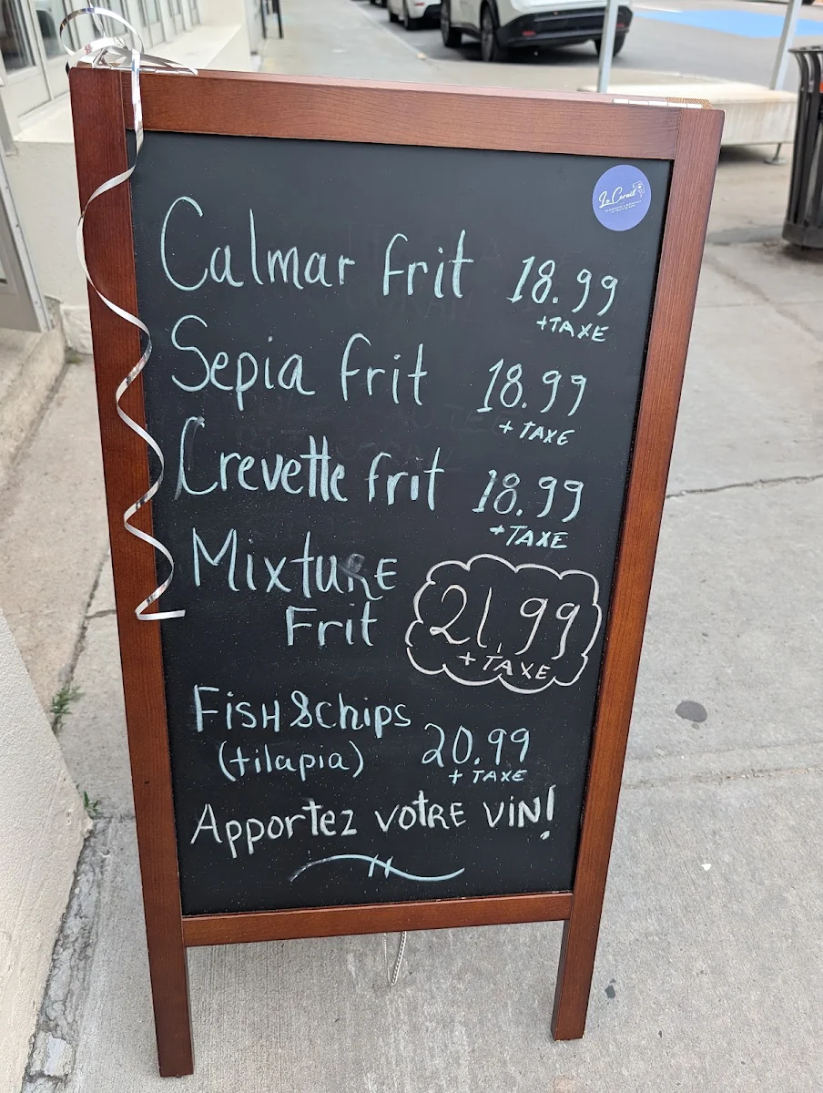 Menu, Restaurant LE CORAIL