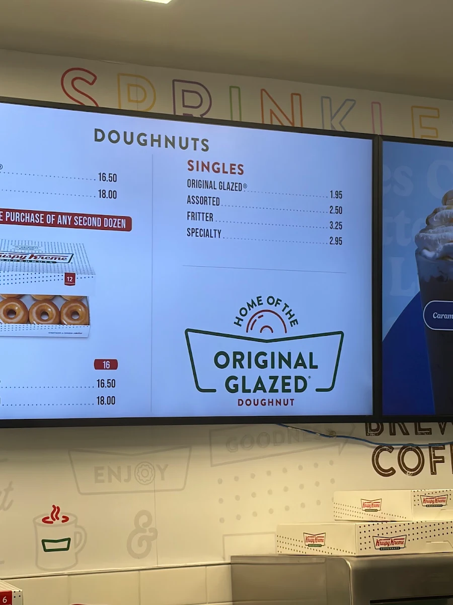 Menu, Krispy Kreme Café
