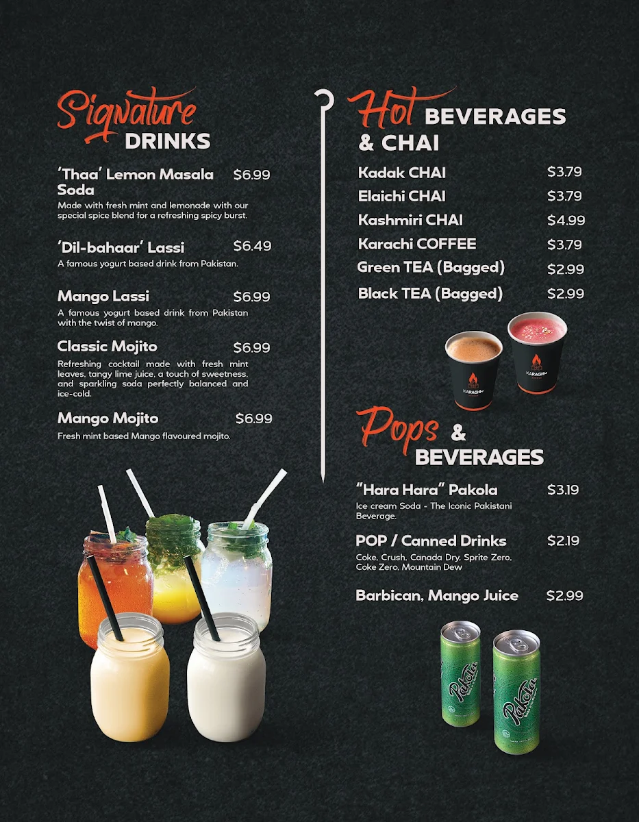 Menu, KarachiXpress - Mississauga