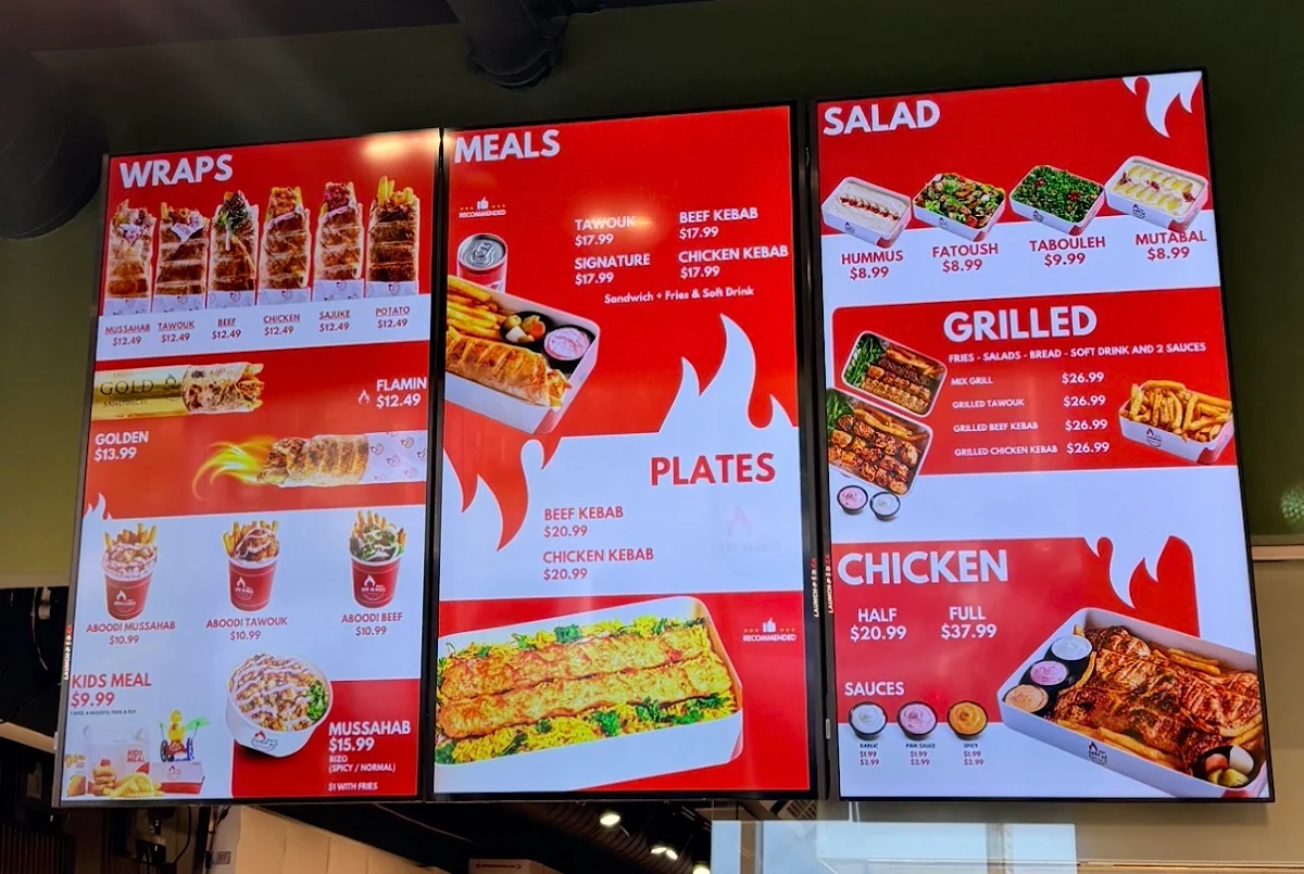 Menu, FAROOJ ABOALBED