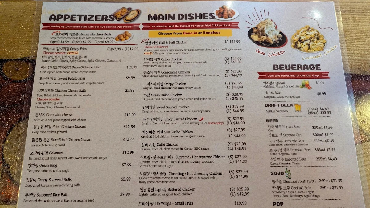 Menu, The Fry(Scarborough)
