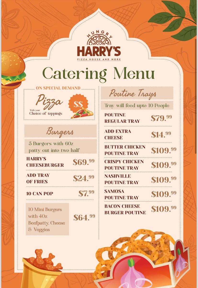 Menu, Hungry Harry's Pizza House & More