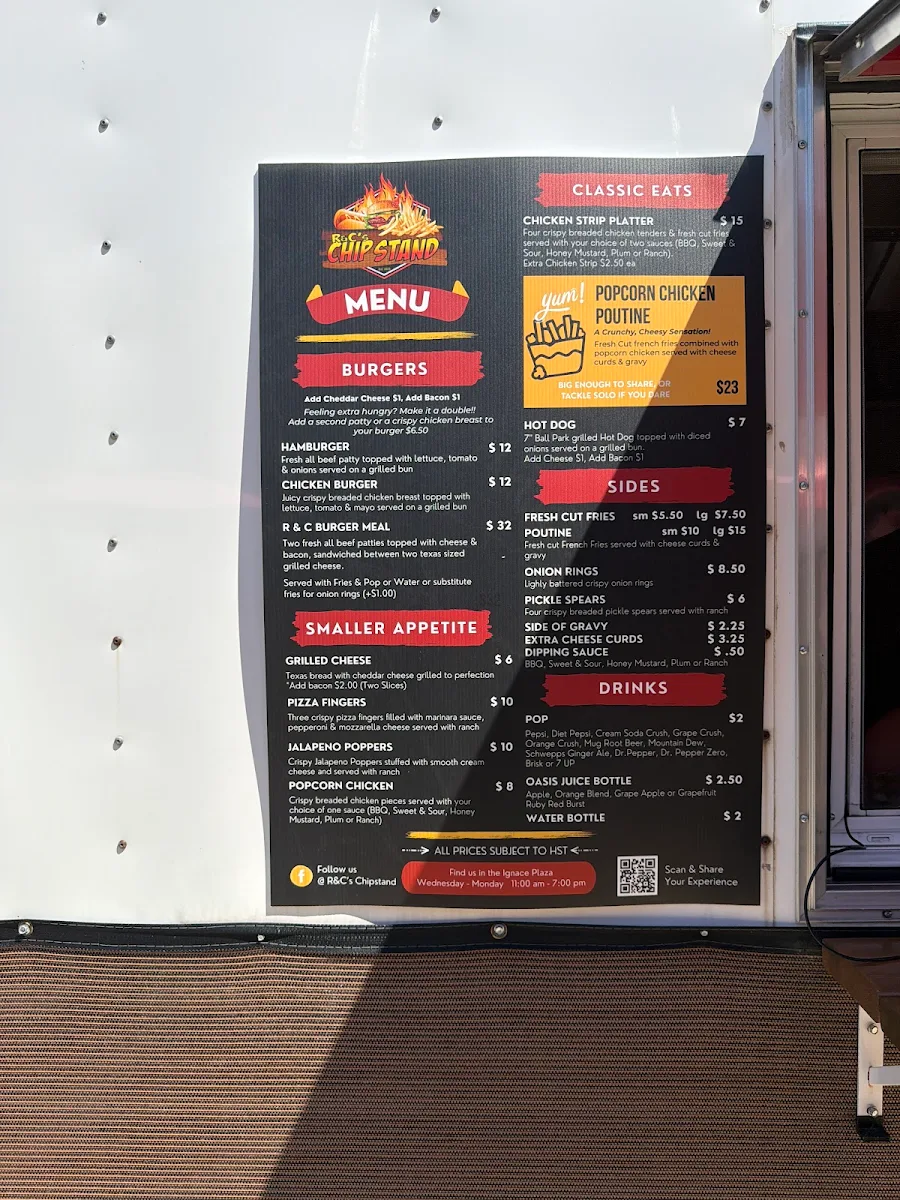 Menu, R&C’s Chip Stand