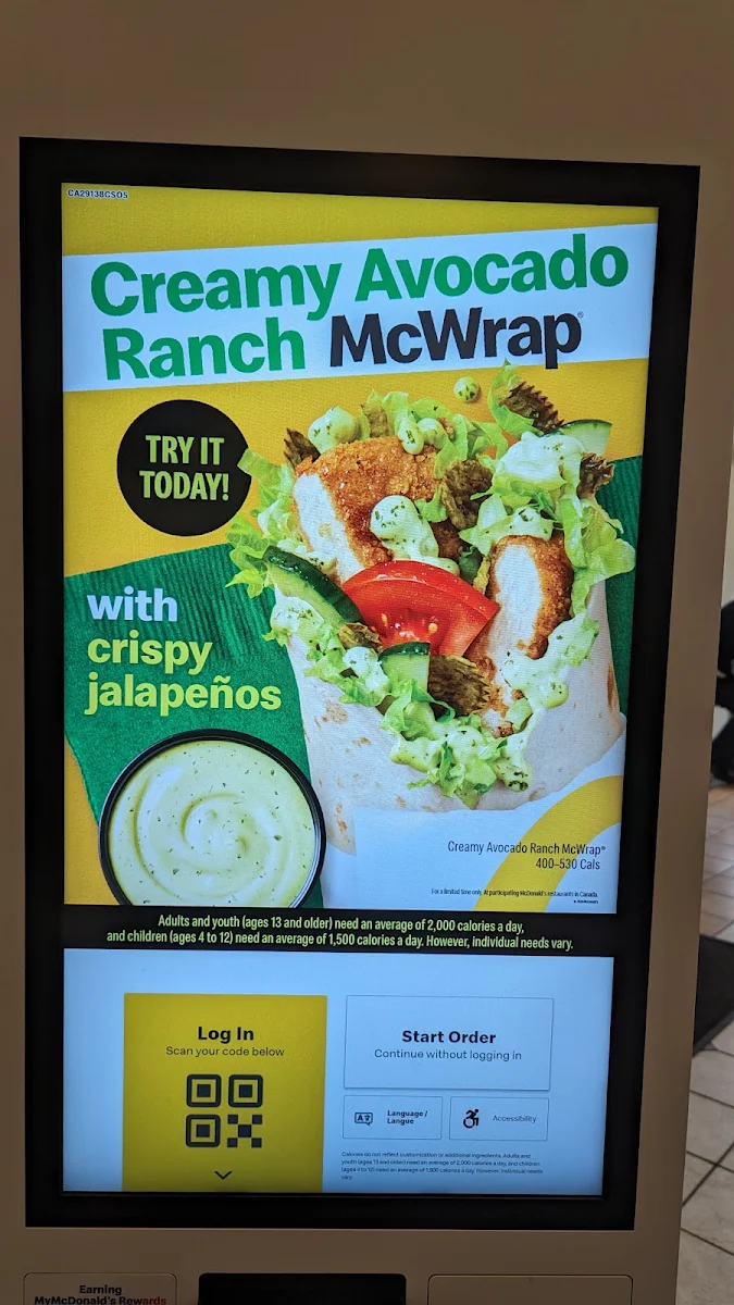 Menu, McDonald's