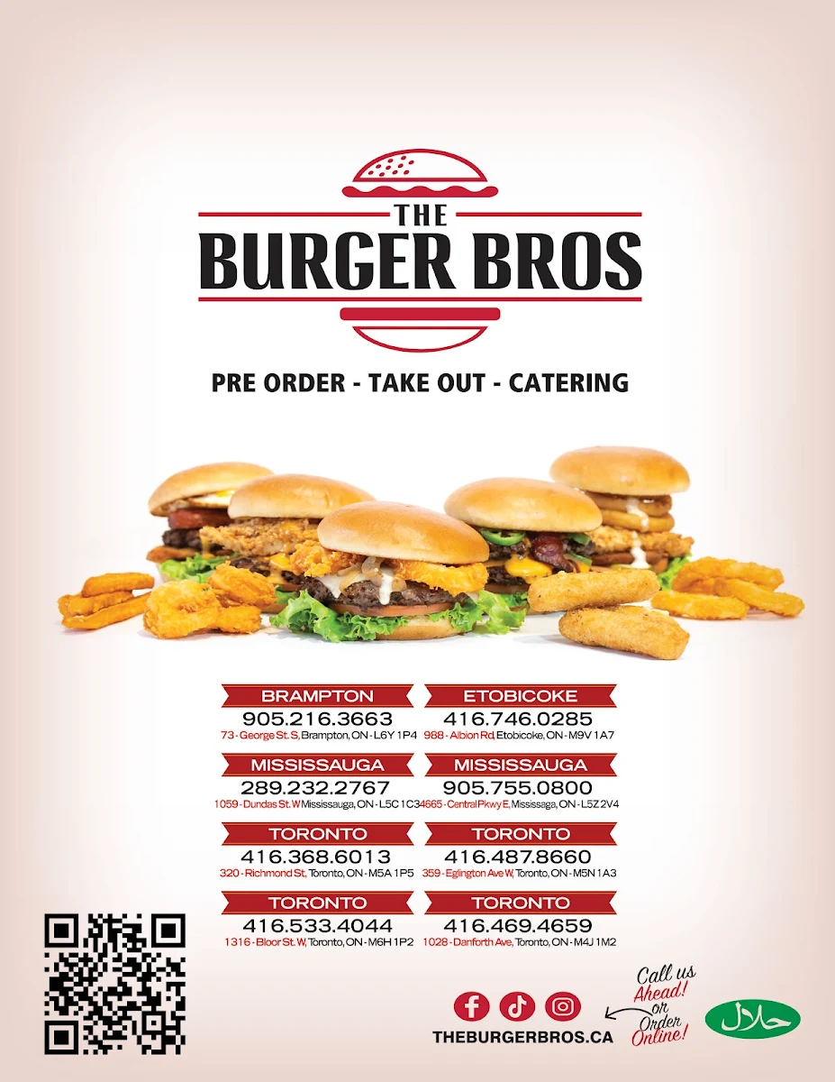 Menu, The Burger Bros (BLOOR)
