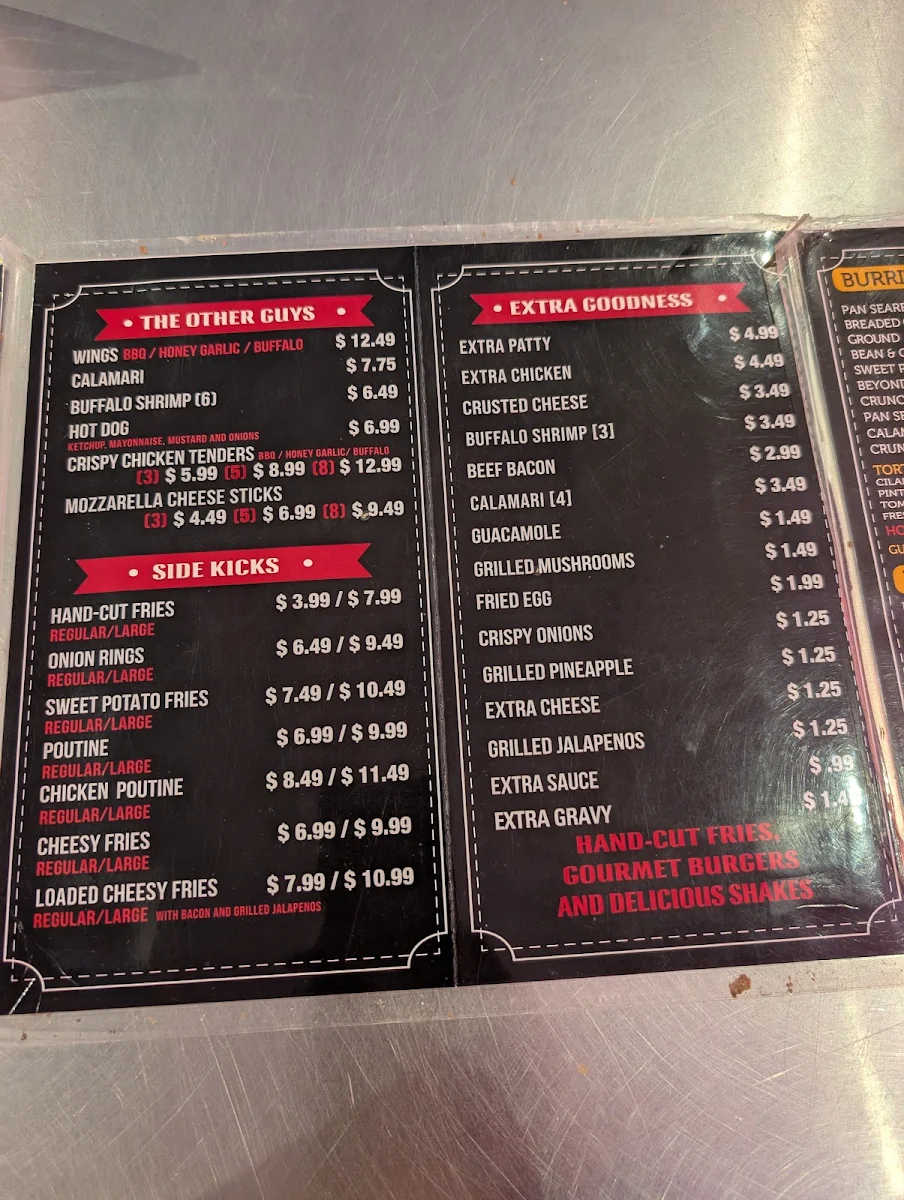 Menu, The Burger Bros (BLOOR)