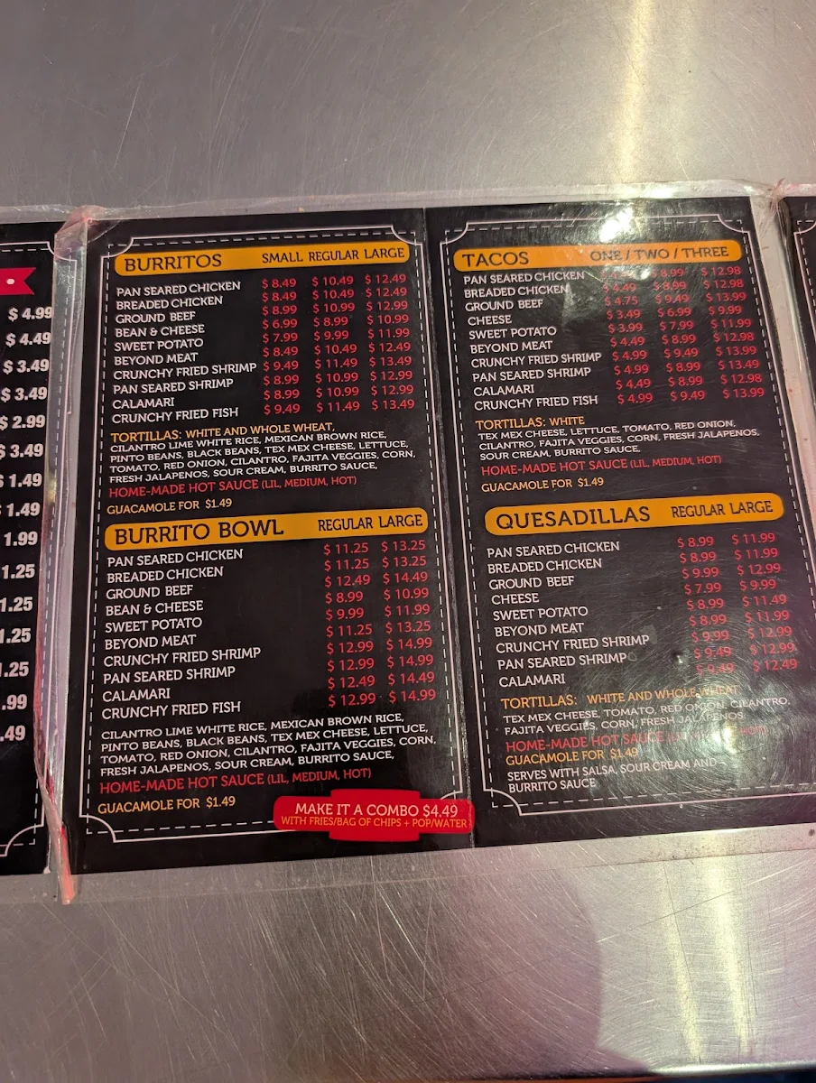 Menu, The Burger Bros (BLOOR)