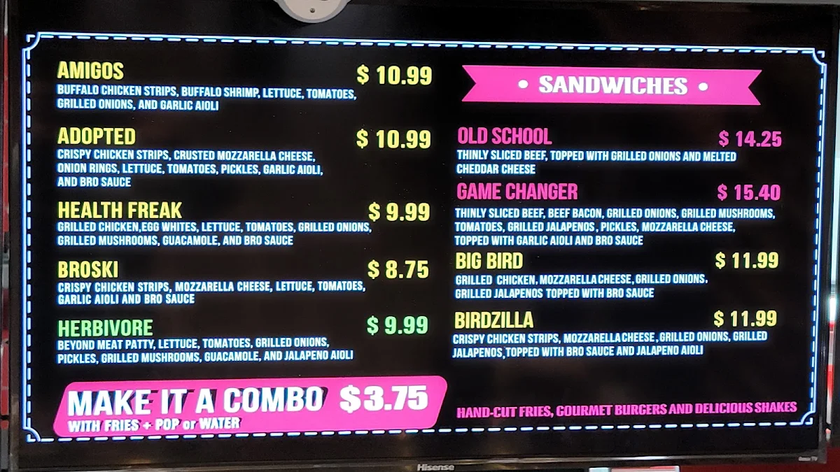Menu, The Burger Bros (BLOOR)