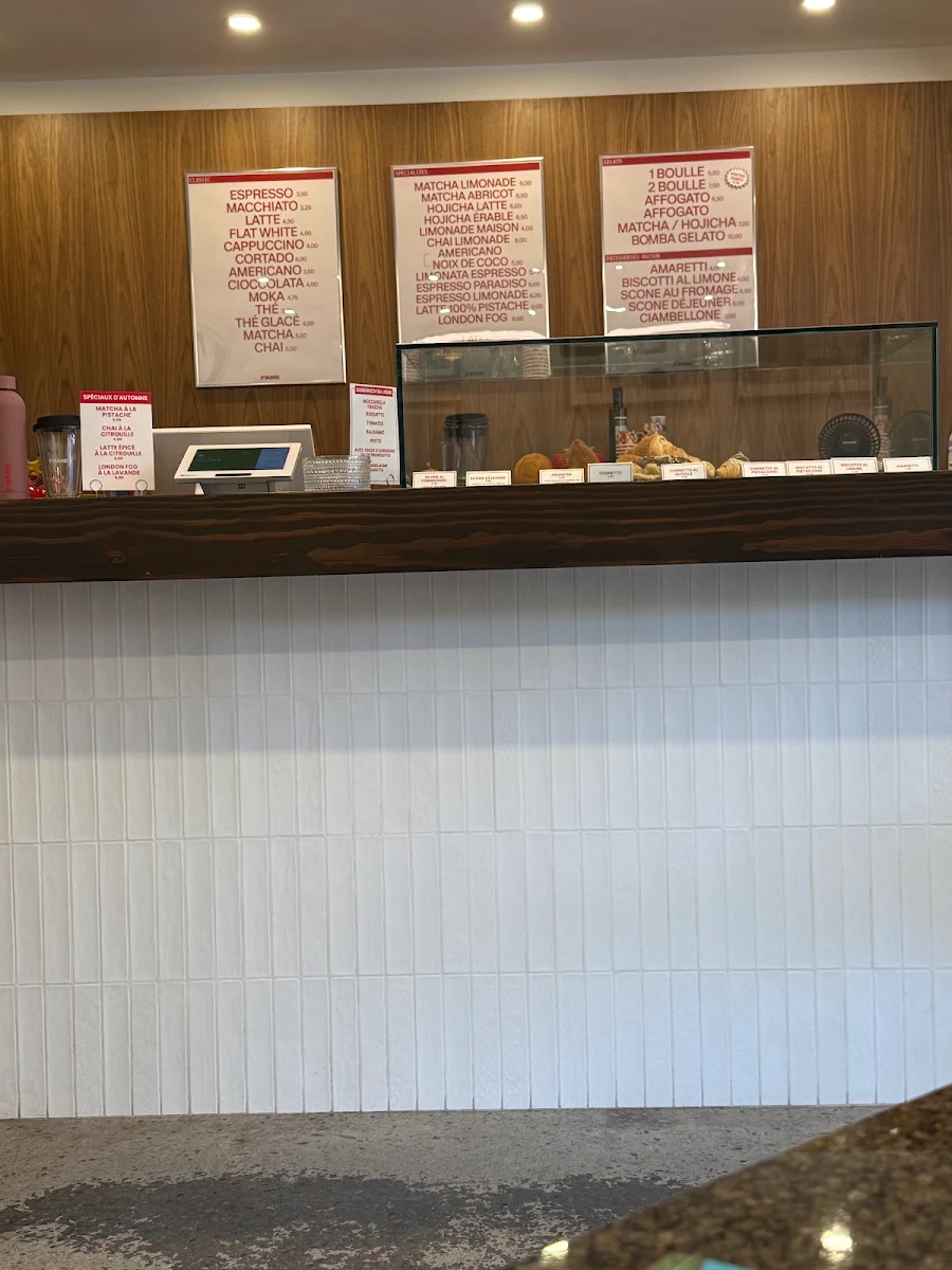 Menu, FAME CAFÉ