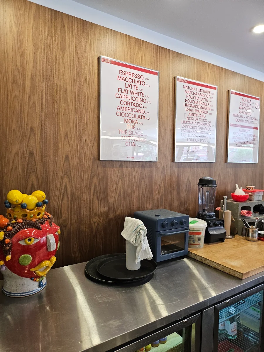 Menu, FAME CAFÉ
