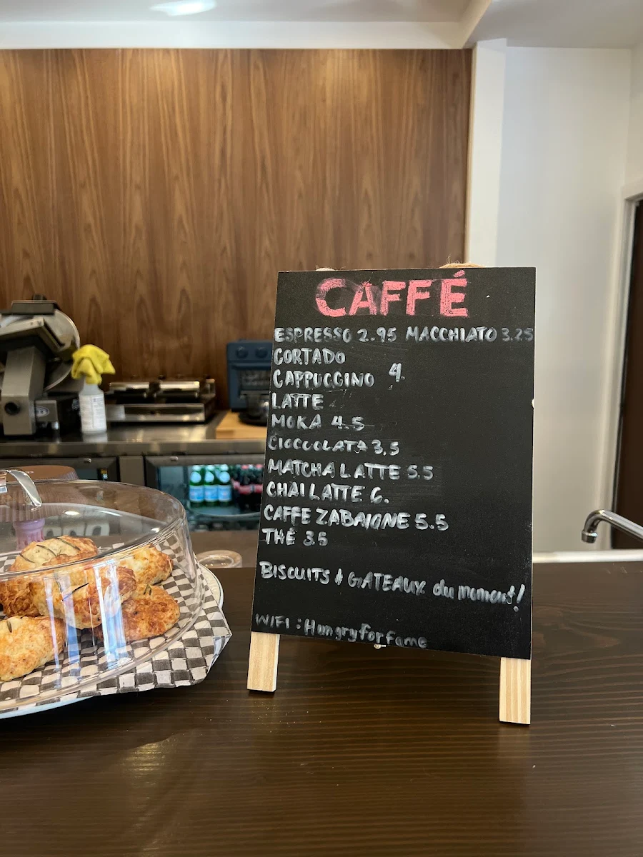 Menu, FAME CAFÉ