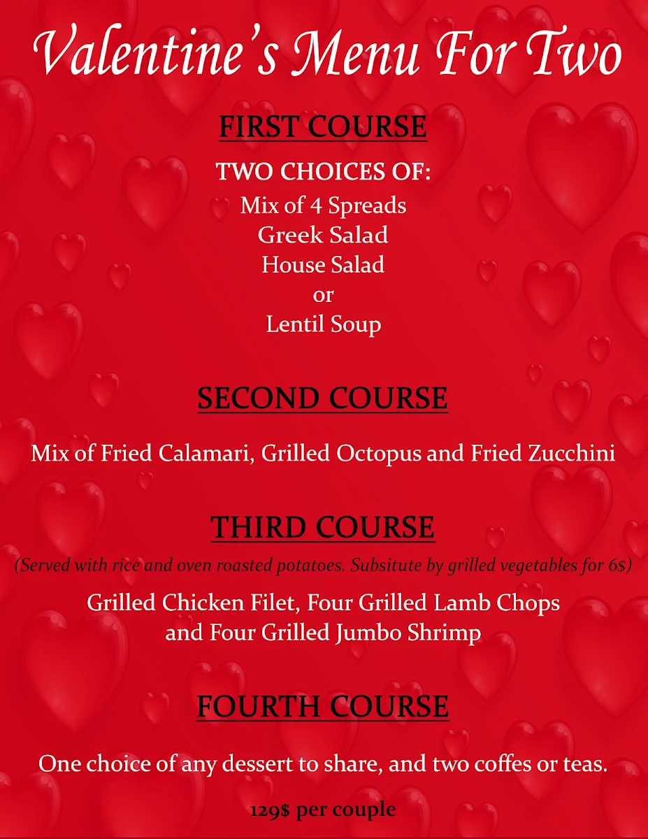 Menu, Yia Sou Greek Grill + Bar