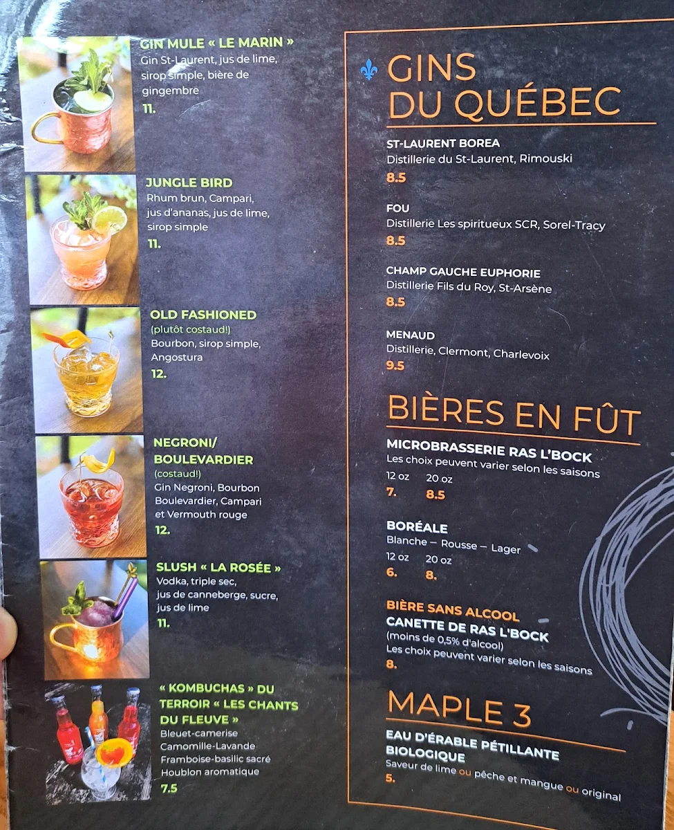 Menu, Cafe Bistro OK